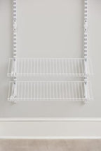 Rubbermaid Customizable Wall Mount Shoe Shelf, White, for Home/House/Closet/Laundry/Linen Organization - style: Shoe Shelf