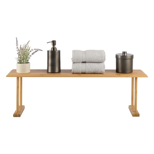 Bamboo Sink Shelf - Countertop Organizer Kitchen, Bathroom, Bedroom, Office - Space-Saving Storage for Soap, Sponges, and Cleaners by Lavish Home