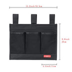 Zafit Hanging Bedside Caddy, Bedside Storage Organizer for Magazine, Phone, Remote control (Classic4 Pockets-Black)