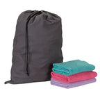 Household Essentials Cotton Laundry Bag, Large, 100% Cotton, Drawstring Top with Cord Lock, Machine Washable, 3 to 4 Load Capacity, Versatile and Compact, Breathable, Foldable, Gray - style: Grey