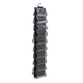 Household Essentials 20-Pocket Closet Shoe File, Durable Polyester Linen Plastic, Holds 10 Pairs of Shoes, Individual Storage, Single Hook System, Black - color: Black