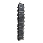 Household Essentials 20-Pocket Closet Shoe File, Durable Polyester Linen Plastic, Holds 10 Pairs of Shoes, Individual Storage, Single Hook System, Black - color: Black