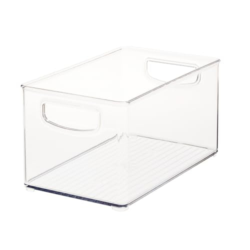 iDesign Stackable Clear Plastic Bin - Kitchen Organizers and Storage for Fridge and Pantry - style: Pack of 1