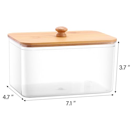 Tbestmax Acrylic Dryer Sheet Holder Container for Laundry Room Dryer Sheet Dispenser with Bamboo Lid