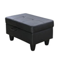 Ottoman Storage Ottoman Bench Faux Leather Footrest Footstool with Hinged Lid for Living Room, Bedroom, Entryway, Black, 28.5"X19"X17.5" - color: Black