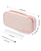 YOKUMA Pencil Case,Large Capacity Pencil Pouch,Aesthetic Zipper Pencil Box, Back to School Supplies for College Student Teen Adults,Travel Essentials,Electronic Cable Organize - color: Pink