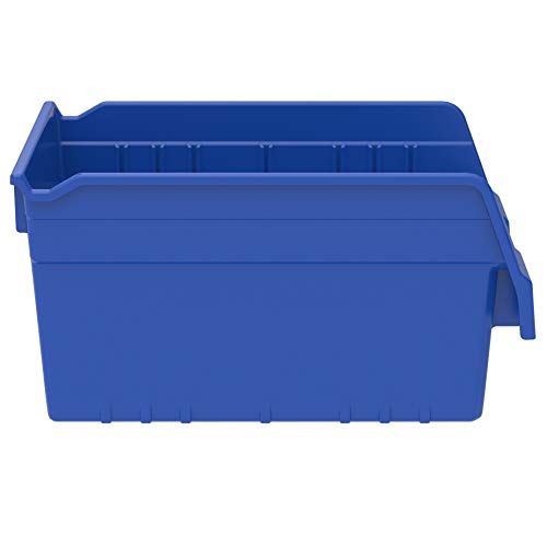Akro-Mils 30080 ShelfMax Plastic Nesting Shelf Bin Box, 12-Inch L by 8-Inch W by 6-Inch H, Blue, Case of 8 - color: Blue
