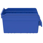 Akro-Mils 30080 ShelfMax Plastic Nesting Shelf Bin Box, 12-Inch L by 8-Inch W by 6-Inch H, Blue, Case of 8 - color: Blue