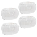 4 Piece Popup Mesh Laundry Basket Durable Handles Collapsible Laundry Baskets Folding Clothes Pastic Hamper for Laundry Room College Dorm (White) - color: White