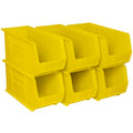 Akro-Mils 30265 AkroBins Plastic Storage Bins, Space-Saving Stackable Bins for Garage, Pantry, Craft Organization, 18-" x 8.25-" x 9-", Yellow, 6-Pack - color: Yellow