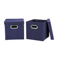 Household Essentials 33-1 Decorative Storage Cube Set with Removable Lids | Navy | 16-Pack - size: 2 Count (Pack of 8)