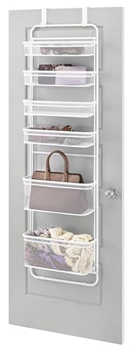 Whitmor Over The Door Organizer - 6 Sections - Pantry, Bathroom, Accessory Organizer - Metal and Mesh - White - color: White, size: Accessory Organizer
