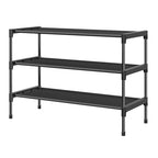 Simple Trending Shoe Rack, 3-Tier Shoe Organizer, Non-Woven Shoe Shelf Storage for Closet, Entryway, Bedroom, 27.5" Wide, Black