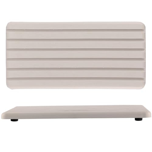 NiuYichee 2 PCS Water Absorbent diatomite Coasters, 8.3" x 4" Water Absorbing Stone Tray for Sink, Stone Drying mat for Kitchen Counter, Stone soap Tray Used for Hand Soaps & toiletries & Plants - color: White, size: 8.3 x 4 inches