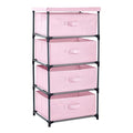 Juvale 4-Tier Dresser for Bedroom - 16.5 x 13 x 33 in, Pink, Modern - Closet Dresser with 4 Fabric Drawers for Clothes & Bedroom Storage - color: Pink