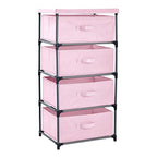 Juvale 4-Tier Dresser for Bedroom - 16.5 x 13 x 33 in, Pink, Modern - Closet Dresser with 4 Fabric Drawers for Clothes & Bedroom Storage - color: Pink