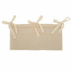 Cotton Baby Bedside Hanging Storage Bag,2 Pockets Organizer for Baby Cribs and Toys (Oatmeal) - color: Oatmeal