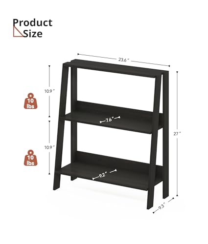 2 Tier Bathroom Ladder Shelf, Bathroom Ladder Shelves, Storage Organizer for Small Space, Freestanding Open Shelving Display Stand for Living Room Bedroom Kitchen, Black - color: Black, size: 2-Tier