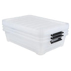 3-Pack 20 Quart Plastic Wheeled Latching Storage Boxes, Stackable Underbed Organizer Bins with Lid, Clear - size: 20 Quart