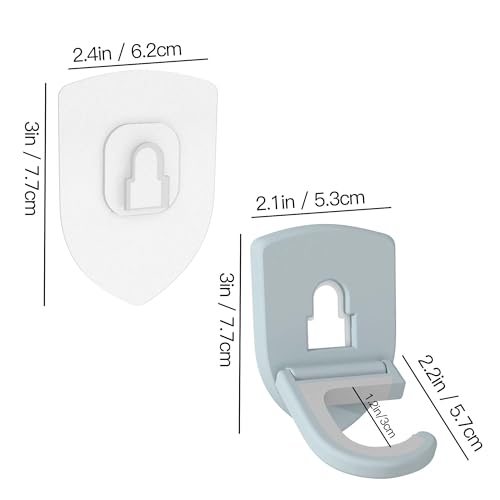 Broom Holder Wall Mount Self Adhesive, Broom and Mop Organizer Wall Hanging, No Drilling Anti-Slip Broom Hook Over Door for Home, Kitchen, Garden, Garage Storage (5-Pack, Stone Blue) - color: Stone Blue, size: 5 Pieces