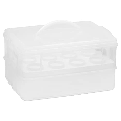 Snapware (2-Layer, 24 Cupcakes Plastic Detachable Cupcake Carrier Storage Container With Lid and Handle, Freezer Dishwasher Microwave Safe (Pack of 3) - size: 14.25" L x 10.5" W (Pack of 3)
