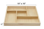 5 Section Wooden Trays – 10" × 10" Square Organizers with Compartments for Crafts, Drawer Tidying, Snacks, and Display | 2 Pack - size: 5 Section