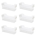 Oggi Cabinet/Drawer High Wall Storage Bin - 14" x 5", Clear/Gray, Ideal for Kitchen Organization, Pantry Storage, Fridge Organizing - Set of 6 - size: 14" x 5" - Tall (set of 6)