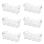 Oggi Cabinet/Drawer High Wall Storage Bin - 14" x 5", Clear/Gray, Ideal for Kitchen Organization, Pantry Storage, Fridge Organizing - Set of 6 - size: 14" x 5" - Tall (set of 6)