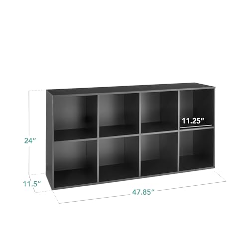Best Choice Products 8-Cube Storage Organizer, 11in Shelf Opening, Bookcase, Display Shelf, Customizable w/ 3 Removable Back Panels – Black - color: Black, size: 8-Cube, 11in Shelf Opening