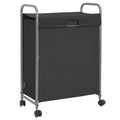 STORAGE MANIAC Rolling Laundry Hamper with Lid, 85 L Laundry Sorter with Wheels, 2 Loads Dirty Clothes Hamper, Laundrys Organizer, Clothes Basket Cart with Wheels for Small Space, Black
