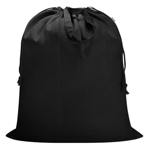 Canvas Laundry Bag 40"W x 35"H, Thick Canvas Laundry Bag with Handles & Drawstring, Extra Large Heavy Duty Washable Storage Sack (XXL, Black) - color: Black, size: XXL 40"Wx35"H┃1 Pack