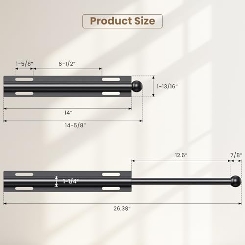 Supforce 14" Valet Rod for Closet Pull Out, Retractable Slide Out Valet Rod Closet Organization, Aluminum Valet Clothing Hanger Rods Perfect for Suits, Dresses & Freshly Pressed Clothes, Black - color: Black, size: 14IN