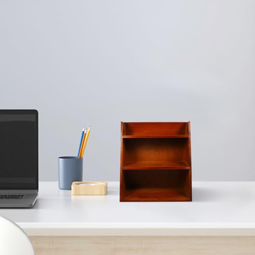 DOITOOL Desktop Organizer Rack Multi Layer Storage for Office Accessories Sturdy Wood Craft Sundries Holder Compact and Space Saving Design for Home and Office Use
