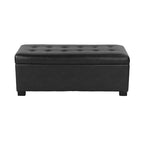 HomePop Large Tufted Storage Bench - Classic Black - color: Classic Black