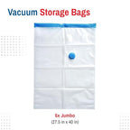 6 Pack Jumbo Vacuum Storage Bags for Comforters, Blankets & Clothes – Vacuum Sealed Compression Bags with Hand Pump – Space Saver Storage Bags for Bedding, Moving, Travel & Organization - size: 6 Jumbo Bags