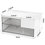 Desk Drawer Organizer, Desk Storage Box with 2 Drawers and 4 Compartments, Multifunctional Desk Accessories & Countertop Organizers for Office School Home (White） - size: 9*6.5*5inch - 6 Compartment