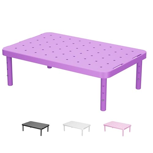 WALI Computer Monitor Stand for Desk, Adjustable Laptop Riser, Desk Monitor Stand Underneath Storage for Office, Home, School Supplies (PTT001-V), 1 Pack, Violet - color: Violet, size: Basic