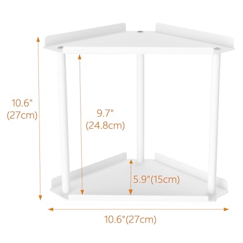Jesginboo 2 Tier Bathroom Counter Organizer, Vanity Organizer Corner Shelf, Skincare, Makeup Countertop Organizers, Kitchen, Bathroom Counter Storage, White - color: White 2 Tier