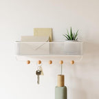 Umbra Estique Entryway Organizer, Great for Storing Keys, Small Accessories, Mail, Wallets and More, Small, White/Natural - size: Small
