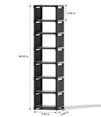 Space-Saving 8-Tier Vertical Shoe Rack, Stackable Narrow Shoe Organizer with Dustproof Fabric Shelves, Sturdy Metal Frame Storage for Entryway Closet Dorm Apartment Small Spaces - size: 8-Tier