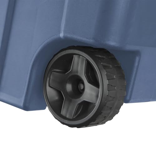 Heavy-Duty Wheeled Storage Totes, Blue Industrial Container with Latching Lid, 40 Gallon Capacity, 36.75x21.38x18 Inches, 2 Pack