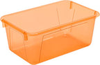 Storex Small Cubby Bin, 12.2 x 7.8 x 5.1 Inches, Candy Orange, 5-Pack (62479U05C) - color: Tint Orange, style: Bin Only