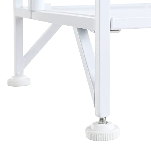 Convenience Concepts Xtra Storage Shelves - 2 Tier Folding Metal Organizer Shelf for Office, Closet, Laundry Room, Garage, Kitchen, Bathroom, & Bedroom, No Tools Assembly, White - color: White