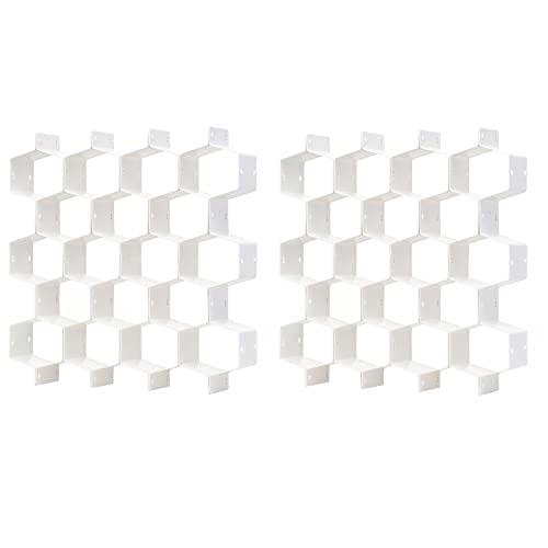 Drawer Splitter 16-piece Set Adjustable Honeycomb Organizer Tie Sock Organizer Underwear Panties Cosmetic Sorter (White) - color: White-2PCS