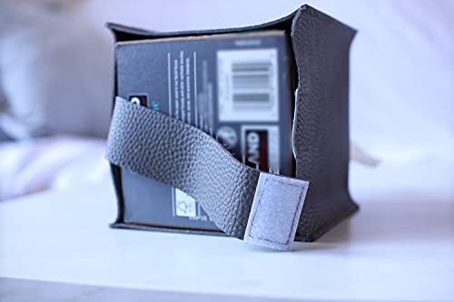 Tissue Box Cover Holder, Square with Bottom Belt by Carrot's Den - PU Leather Decorative Organizer for Tabletop, Bathroom, Car, Office | Camel - color: Camel
