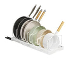 pots and pans organizer under cabinet,pot lid organizers inside cabinet holders for kitchen,Horizontal and vertical pulling modes,cast iron storage (White vertical pull-out) - size: White vertical pull-out
