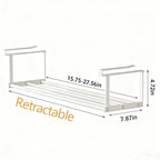 Under-Shelf Expandable Shoe Rack Organizer, White Metal, 40-70cm Width Adjustable, Cabinet Storage for Closet (2 Pcs)