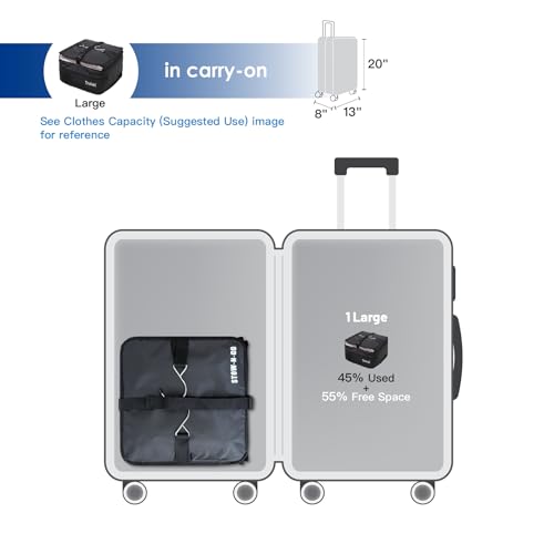 Grand Fusion Stow-N-Go Packing Organizer for Luggage, Portable Hanging Travel Shelves, Carry-On Closet, Hanging Packing Cubes, Collapsible Carry-On Organizer for Cruises & Hotels. Black - L - color: Black, size: L = (L) 11.8" x (W) 11.8"