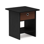 Furinno Dario End Table / Side Table / Night Stand / Bedside Table with Bin Drawer, 1-Pack, Americano/Medium Brown - color: Americano/Medium Brown, size: 1-Pack, Upper Bin