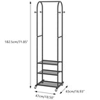 Kaitiemoo Heavy Duty Clothing Rack with Wheels,Modern Garment Rack with 3 Metal Shelves, 71.8Inches Display Rack for Hanging Clothes, Hanging Rod for Small Space,Black - color: Black